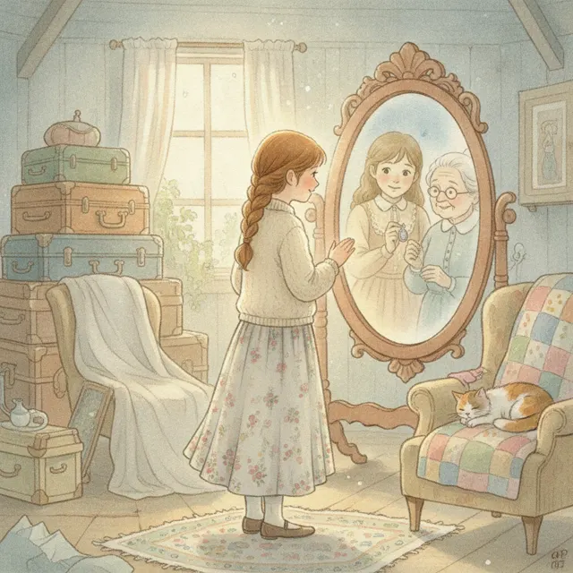 The Mirror That Showed Yesterday story for kids illustration