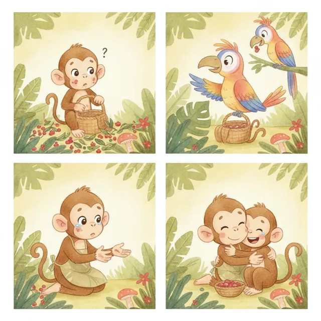 The Missing Berries story for kids illustration