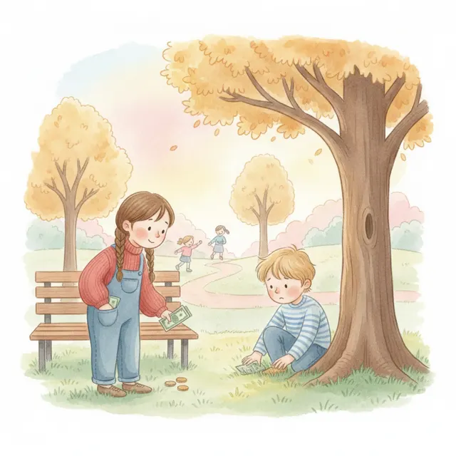 The Money on the Floor story for kids illustration