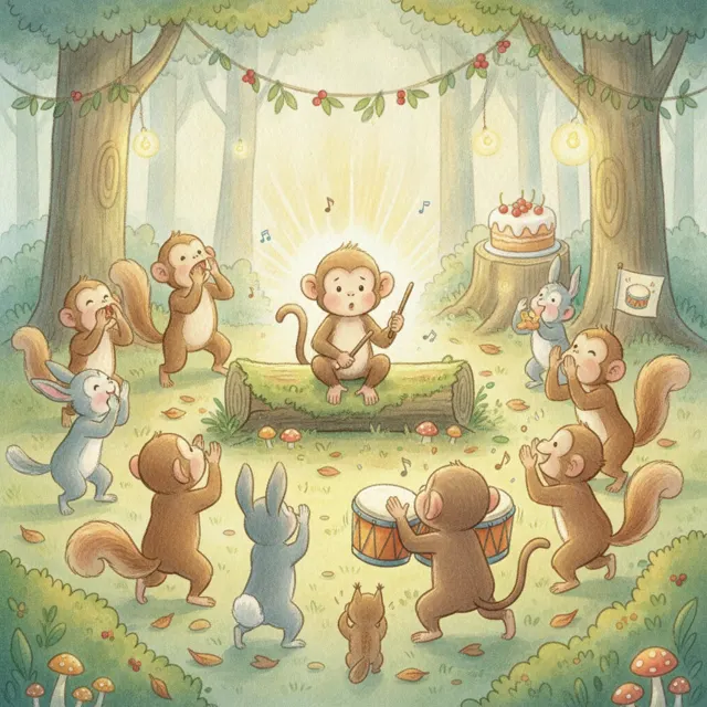 The Monkey Who Could Not Whistle story for kids illustration