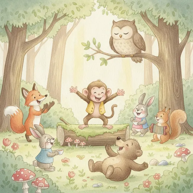 The Monkey Who Made Everyone Laugh story for kids illustration