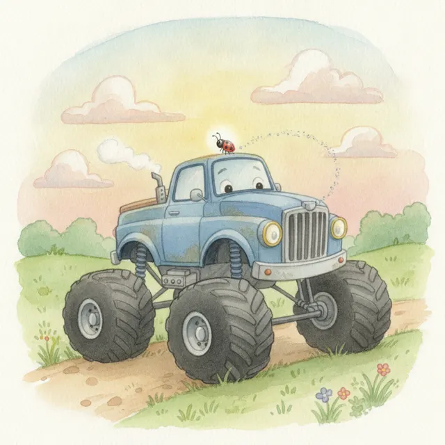 The Monster Truck's Small Friend story for kids illustration