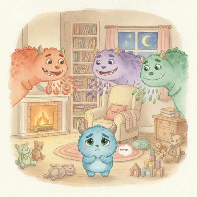 The Monster Who Couldn't Roar story for kids illustration
