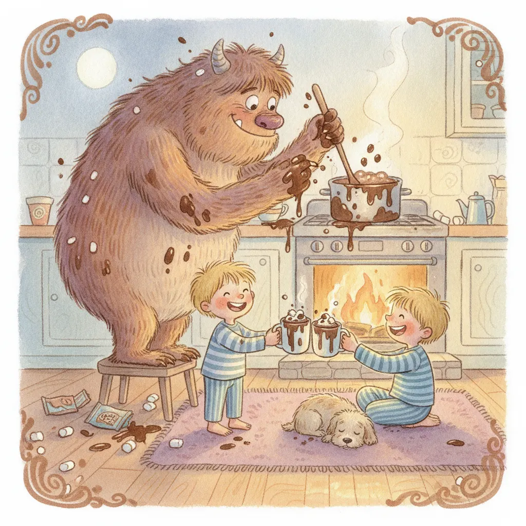 The Monster Who Loved Hot Cocoa story for kids illustration