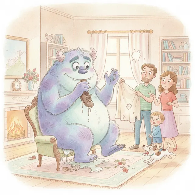The Monster Who Wanted to Be a Pet story for kids illustration