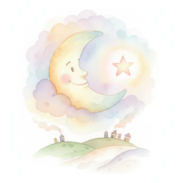 The Moon's Missing Piece bedtime story for kids illustration