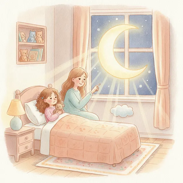The Moon's Night Light story for kids illustration