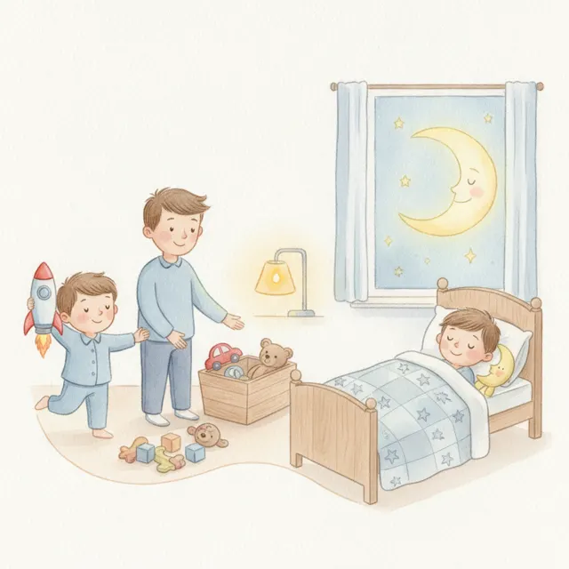 The Moon Says Goodnight story for kids illustration