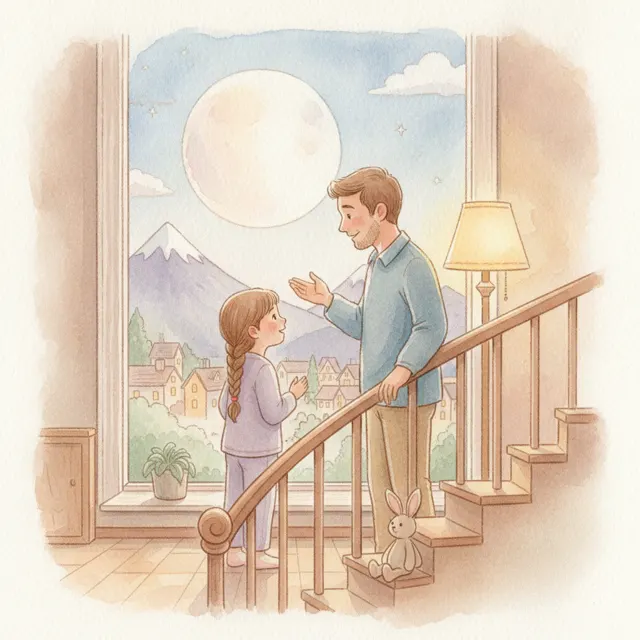 The Moon That Took Its Time story for kids illustration