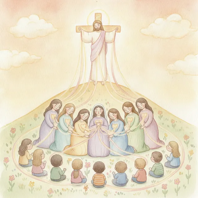 The Mothers Who Stayed Close story for kids illustration