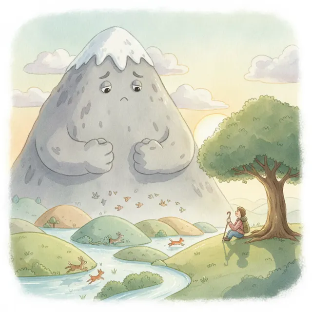 The Mountain Who Felt Left Out story for kids illustration