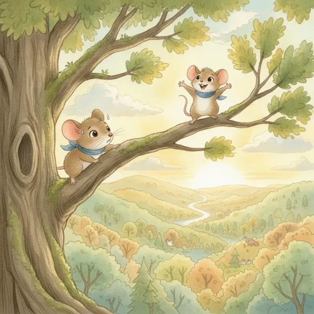 The Mouse and the Tall Tree story for kids illustration