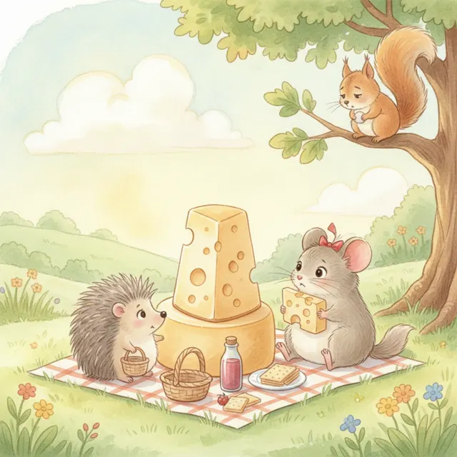 The Mouse Who Shared Her Picnic story for kids illustration