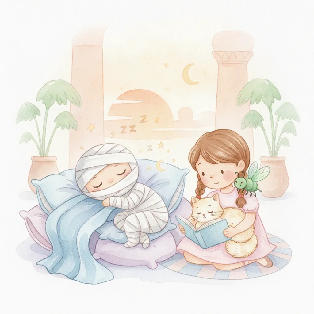 The Mummy Who Loved to Nap story for kids illustration