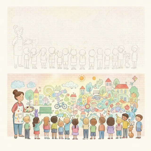 The Mural That Needed Everyone story for kids illustration