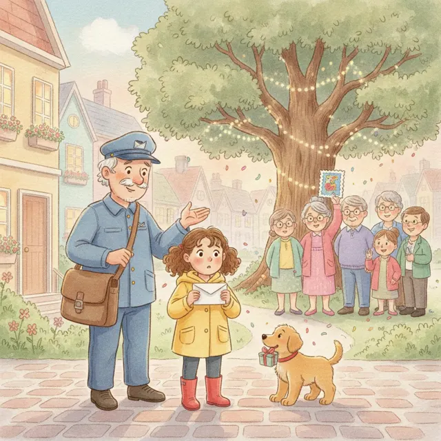 The Mystery of the Missing Stamp story for kids illustration