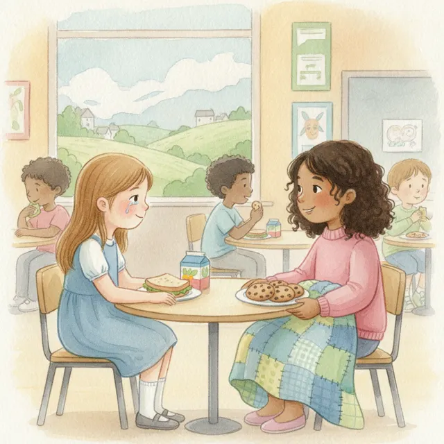 The New Girl's Blanket story for kids illustration