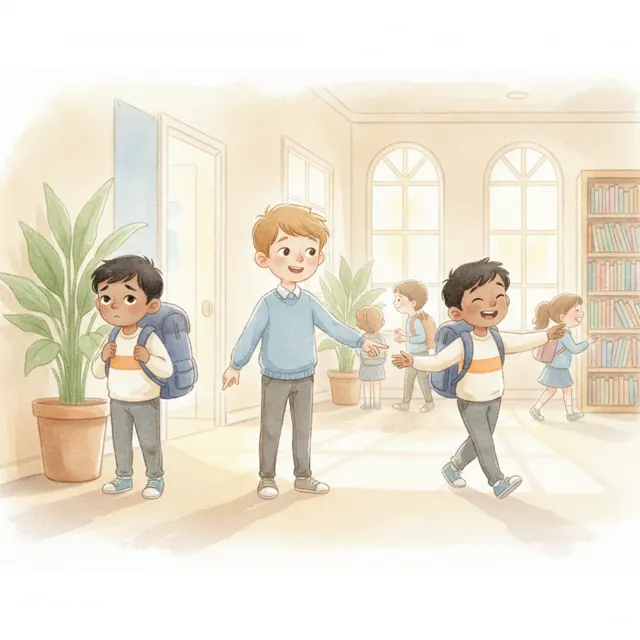 The New Kid at School story for kids illustration