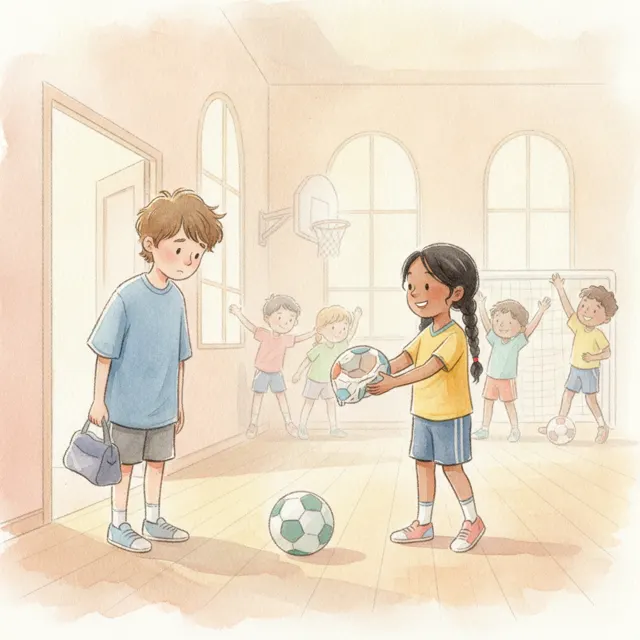 The New Kid's First Practice story for kids illustration