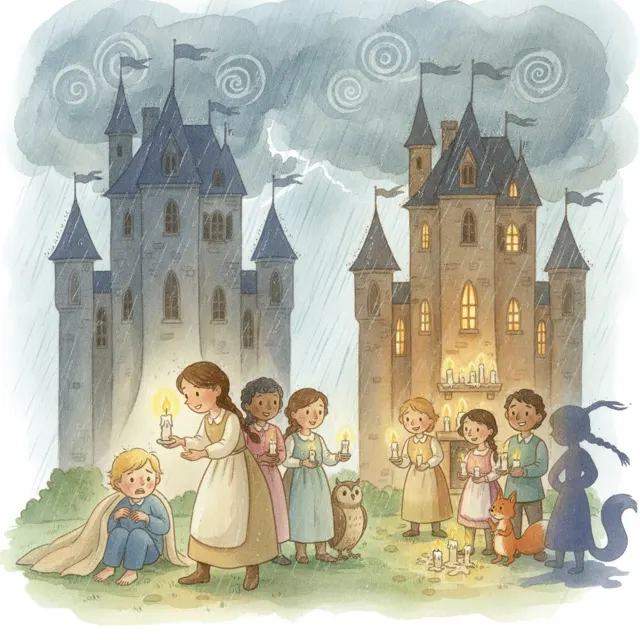 The Night the Castle Lost Its Lights story for kids illustration