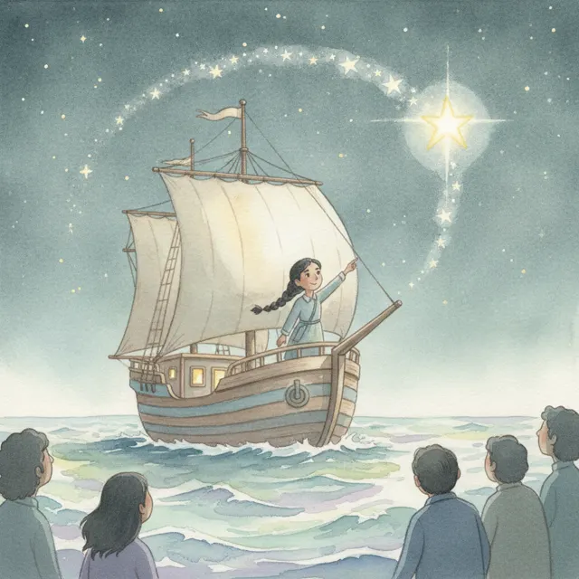 The Night the Stars Led Home story for kids illustration
