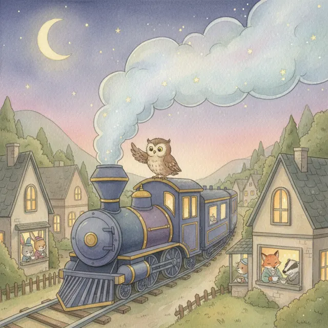 The Night Train's Soft Horn story for kids illustration