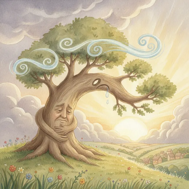 The Oak's Brave Branch story for kids illustration