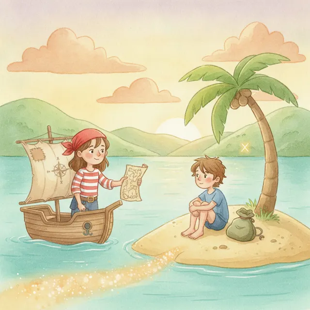 The Old Map and the New Friend story for kids illustration