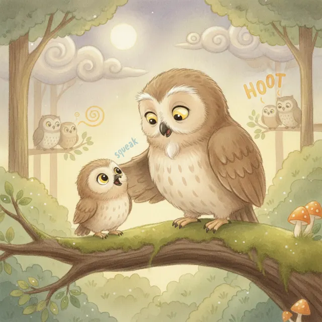 The Owl Who Could Not Hoot story for kids illustration