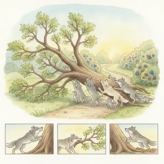 The Pack Works Together story for kids illustration