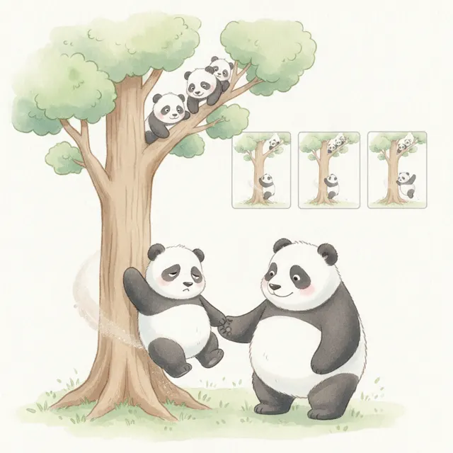 The Panda Who Could Not Climb story for kids illustration