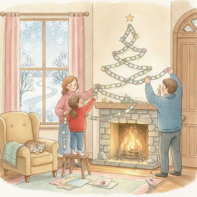 The Paper Chain That Reached the Door story for kids illustration