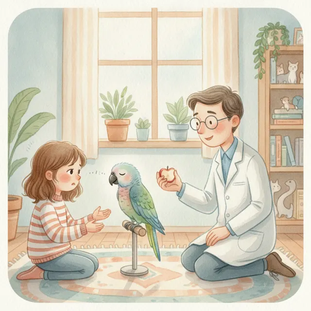 The Parrot Who Lost Her Voice story for kids illustration