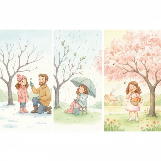 The Peach Tree That Would Not Hurry story for kids illustration