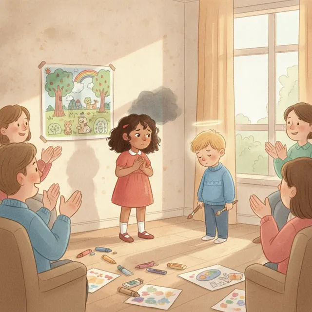 The Picture on the Wall story for kids illustration