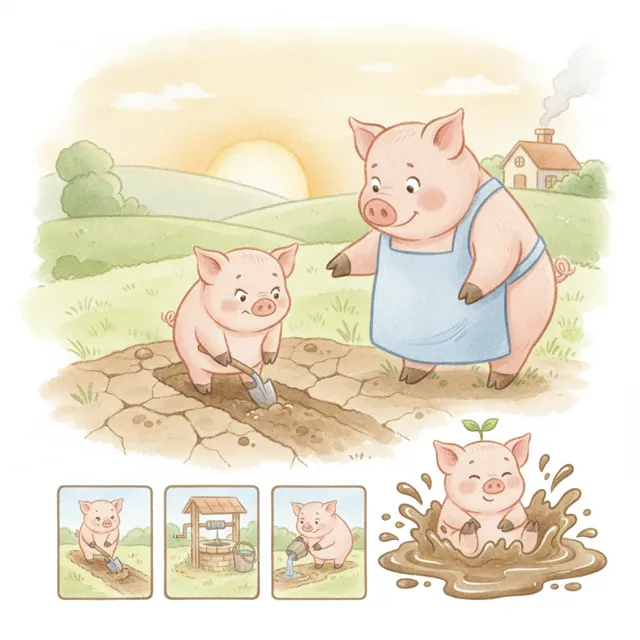 The Pig Who Made a Plan story for kids illustration