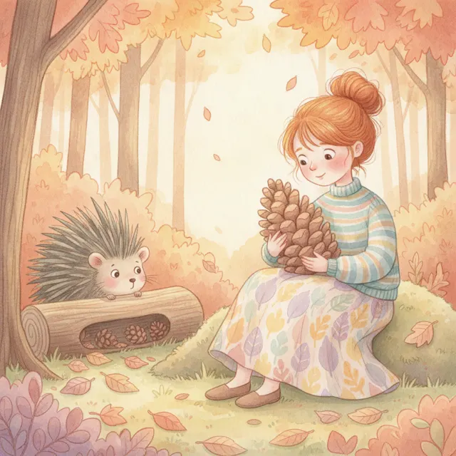 The Pinecone That Rolled Away story for kids illustration