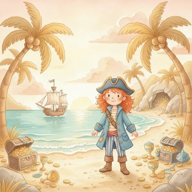 The Pirate Who Shared Her Gold story for kids illustration