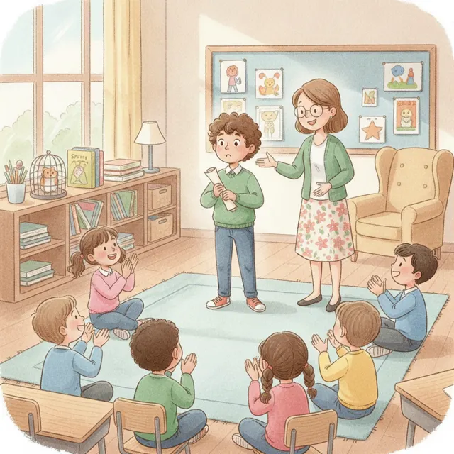 The Poem for the Whole Class story for kids illustration