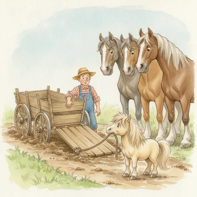 The Pony Who Was Too Small story for kids illustration