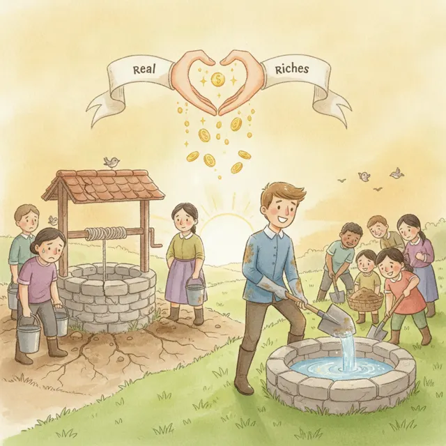 The Prince and the Broken Well story for kids illustration