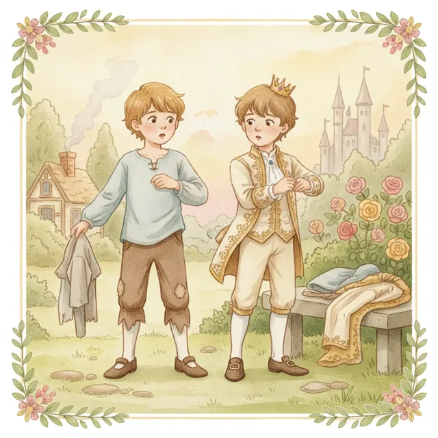 The Prince and the Pauper's Switch story for kids illustration