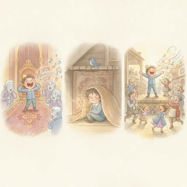 The Prince Who Sang Loud story for kids illustration