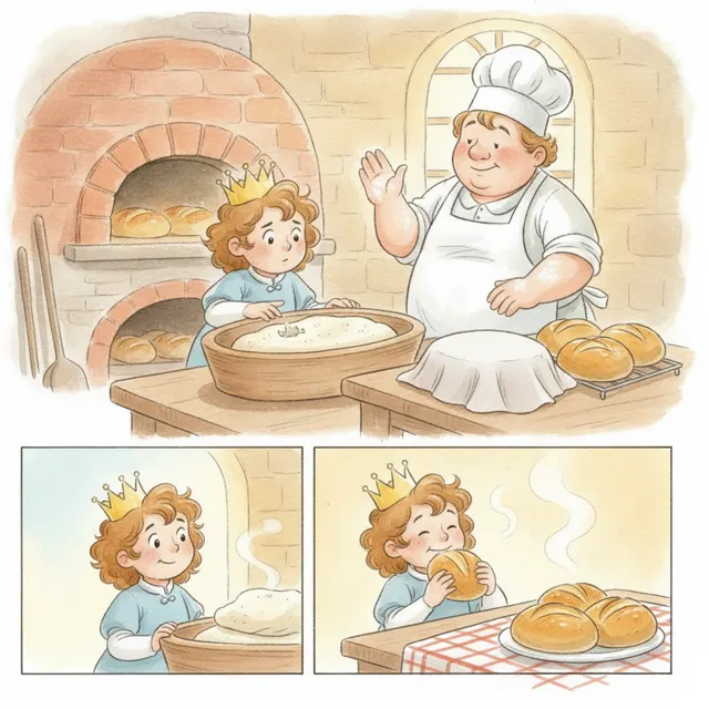 The Prince Who Waited for the Bread story for kids illustration