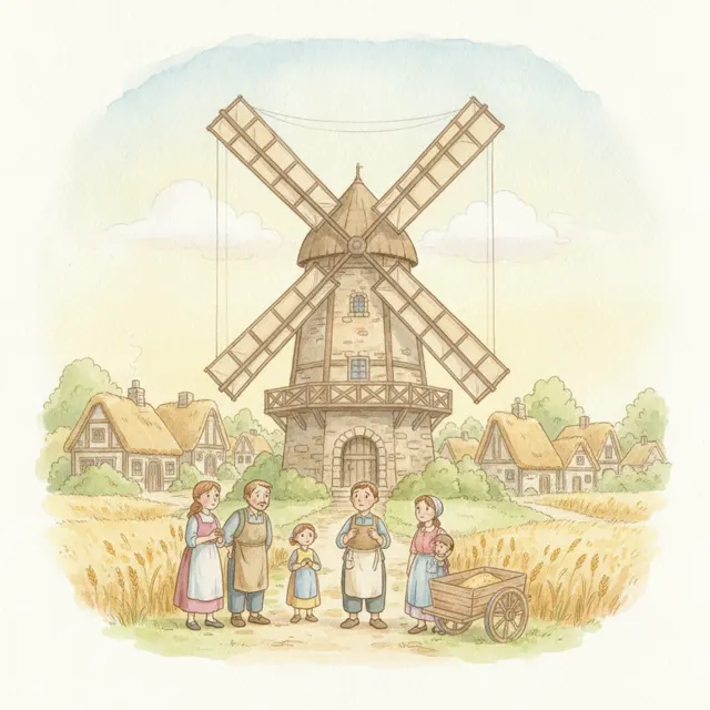 The Princess Who Fixed the Windmill story for kids illustration