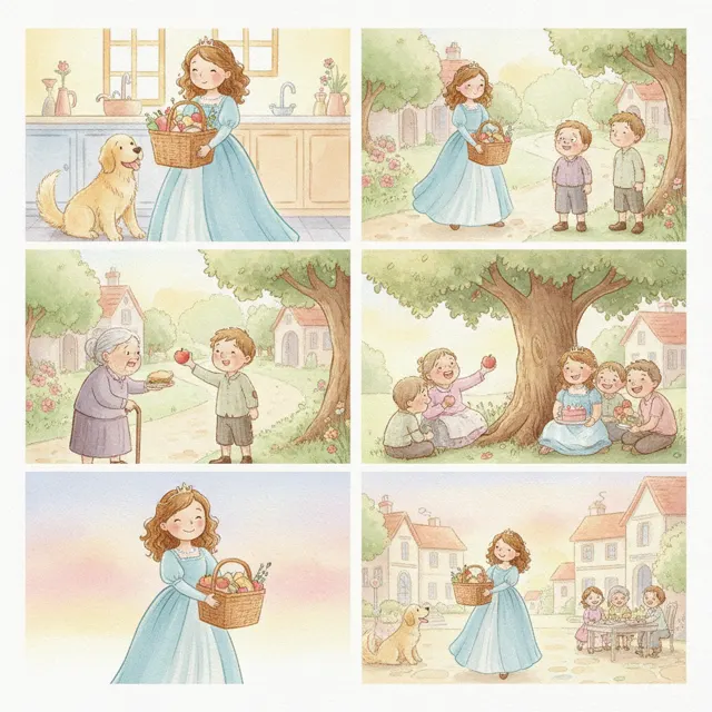 The Princess Who Shared Her Lunch story for kids illustration