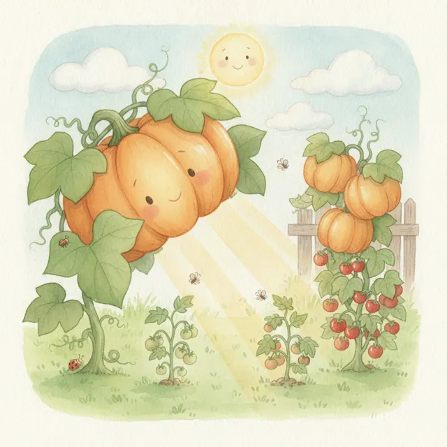 The Pumpkin That Shared the Sun story for kids illustration