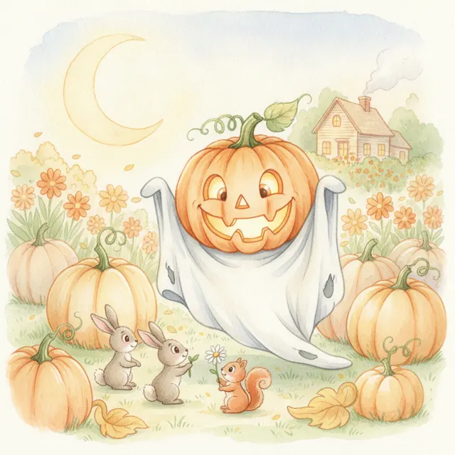 The Pumpkin Who Wanted to Be Scary story for kids illustration