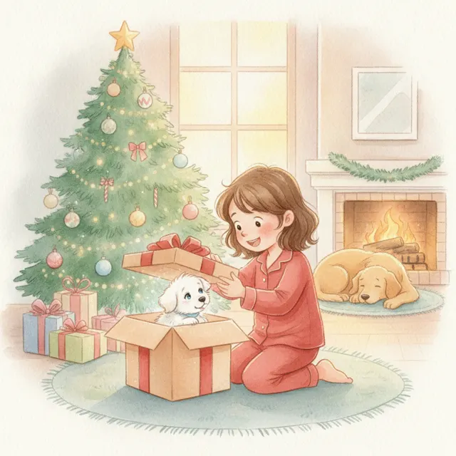 The Puppy Under the Tree story for kids illustration