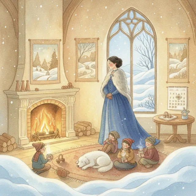 The Queen and the Long Winter story for kids illustration